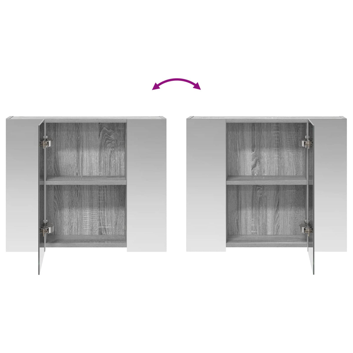 Mobiletto per specchio da bagno Grigio Sonoma 60 x 14,5 x 50 cm | homemem39