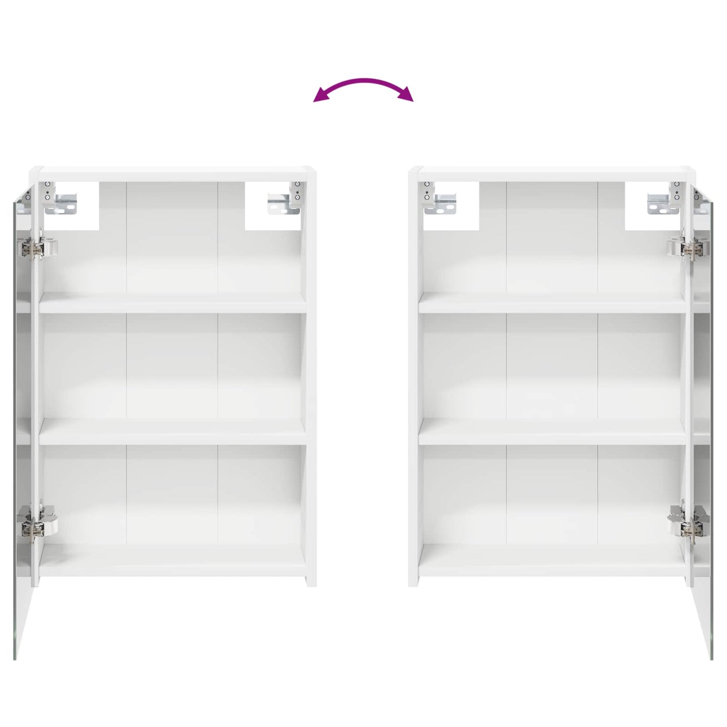 Mobiletto per specchio da bagno Bianco 43 x 16 x 62.5 cm | homemem39