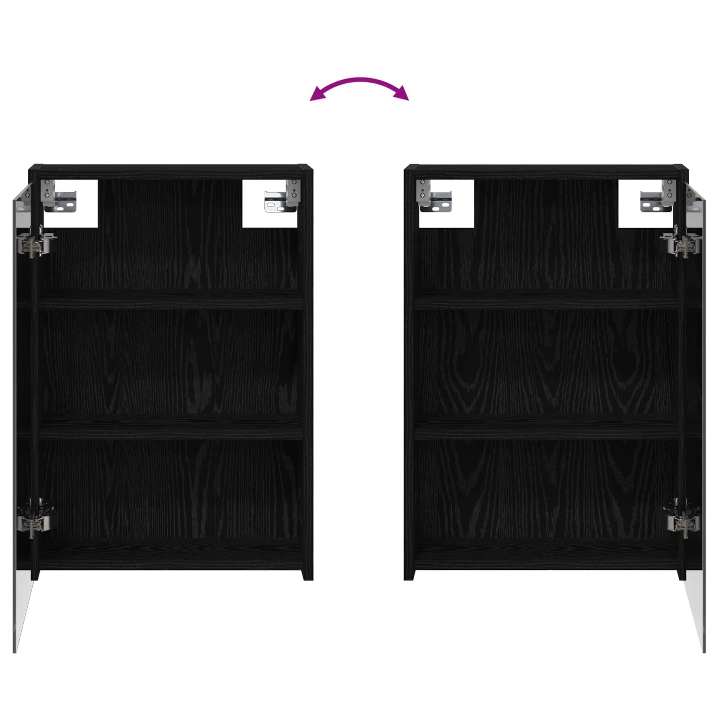 Mobiletto per specchio da bagno Rovere Nero 43 x 16 x 62.5 cm | homemem39
