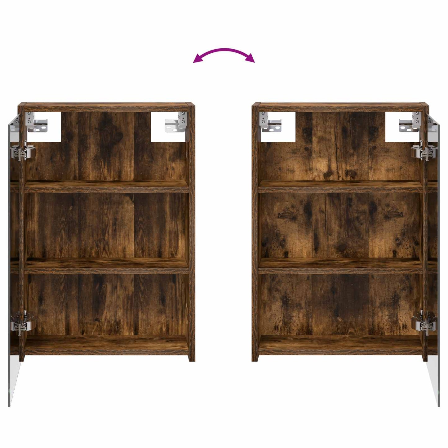 Mobiletto per specchio da bagno Rovere fumé 43 x 16 x 62.5 cm | homemem39