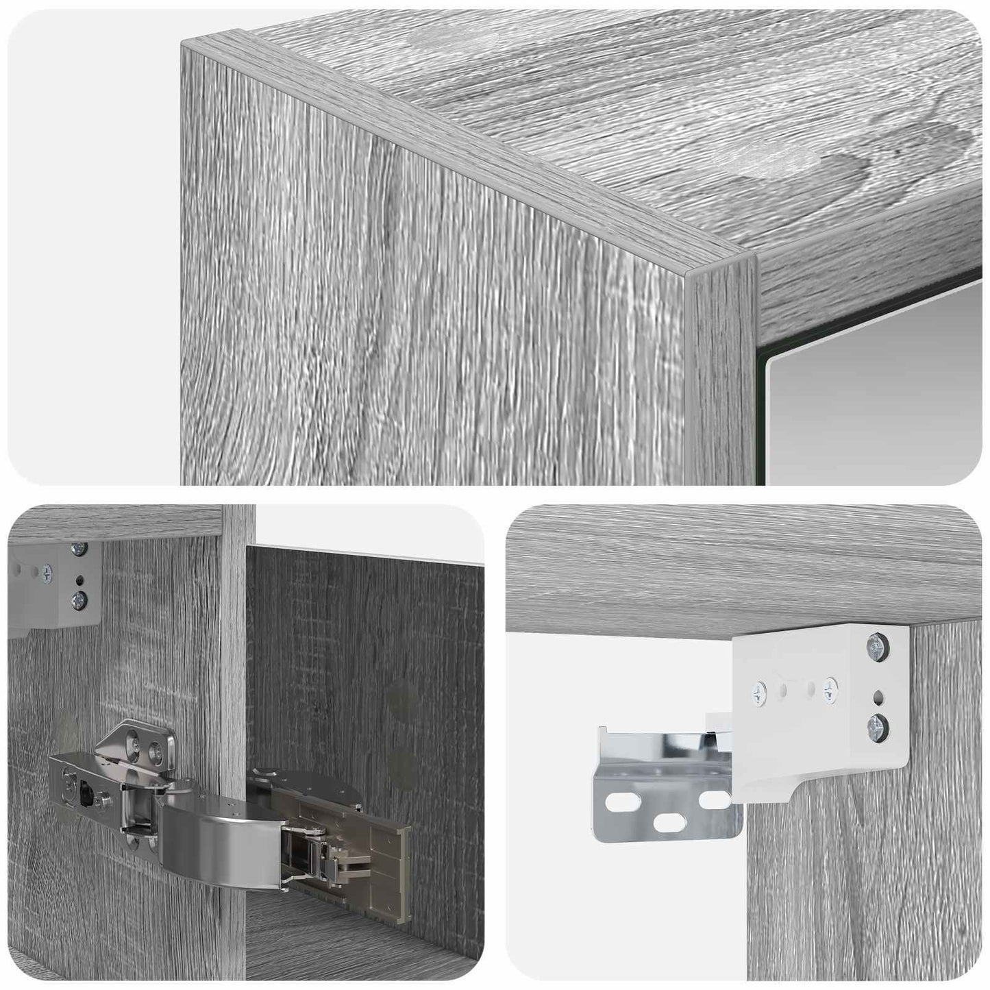 Mobiletto per specchio da bagno Grigio Sonoma | homemem39