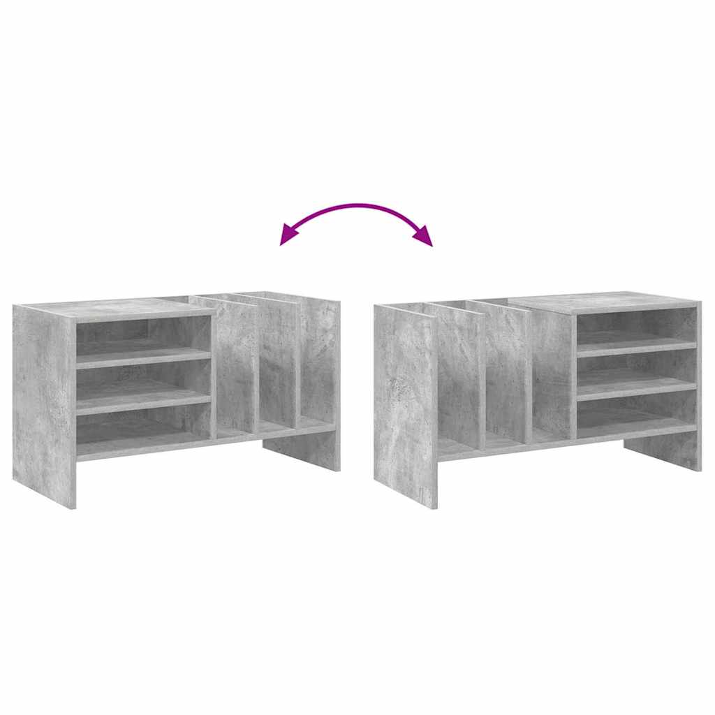 Mobile porta vinili Grigio cemento 78.5 x 35 x 45 cm | homemem39