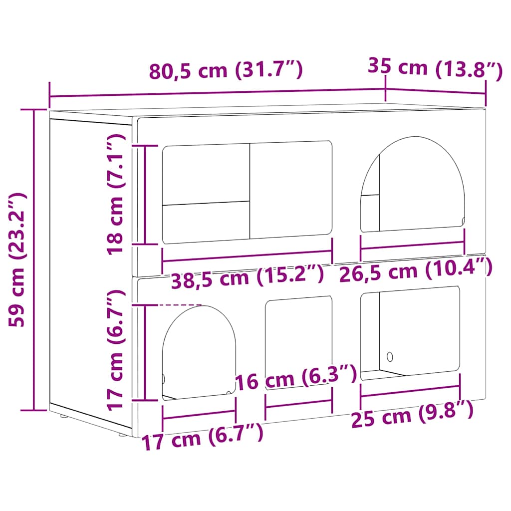 Credenza ELST Legno vecchio 80.5 x 35 x 59 cm Legno multistrato