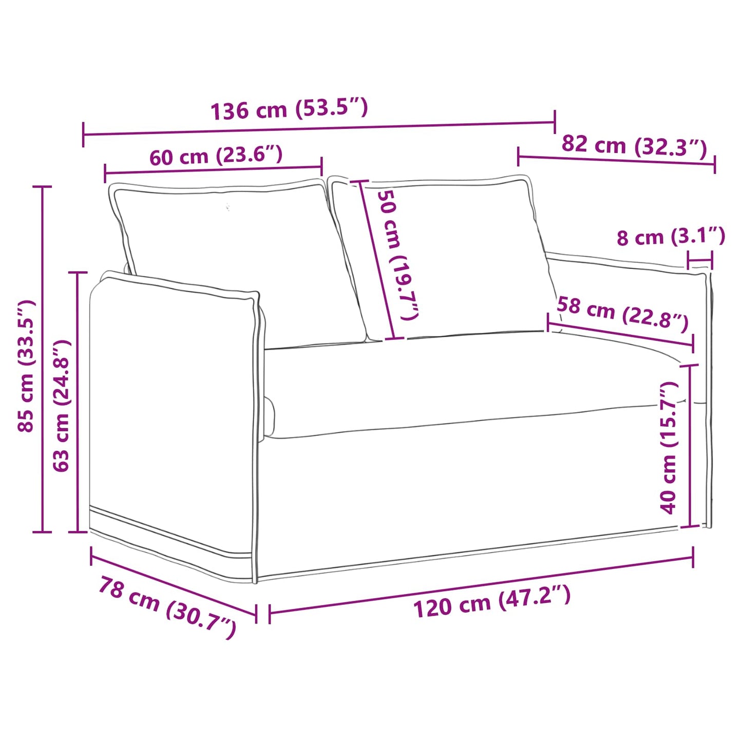 Set di divani 2 pcs Crema 136 x 82 x 85 cm Tessuto | homemem39