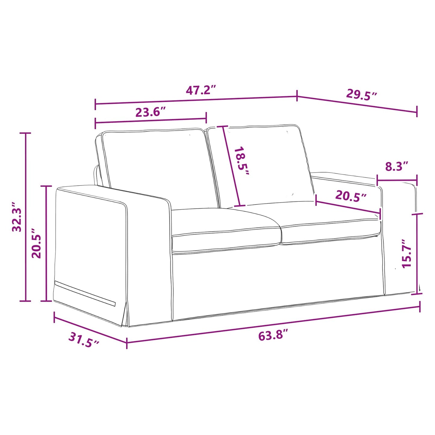 Divano Grigio scuro 162 x 80 x 82 cm Tessuto