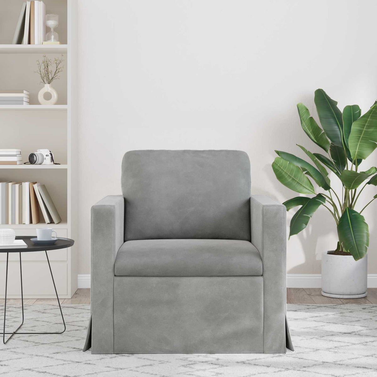 Divano Grigio chiaro 78 x 78 x 80 cm Velluto - homemem39