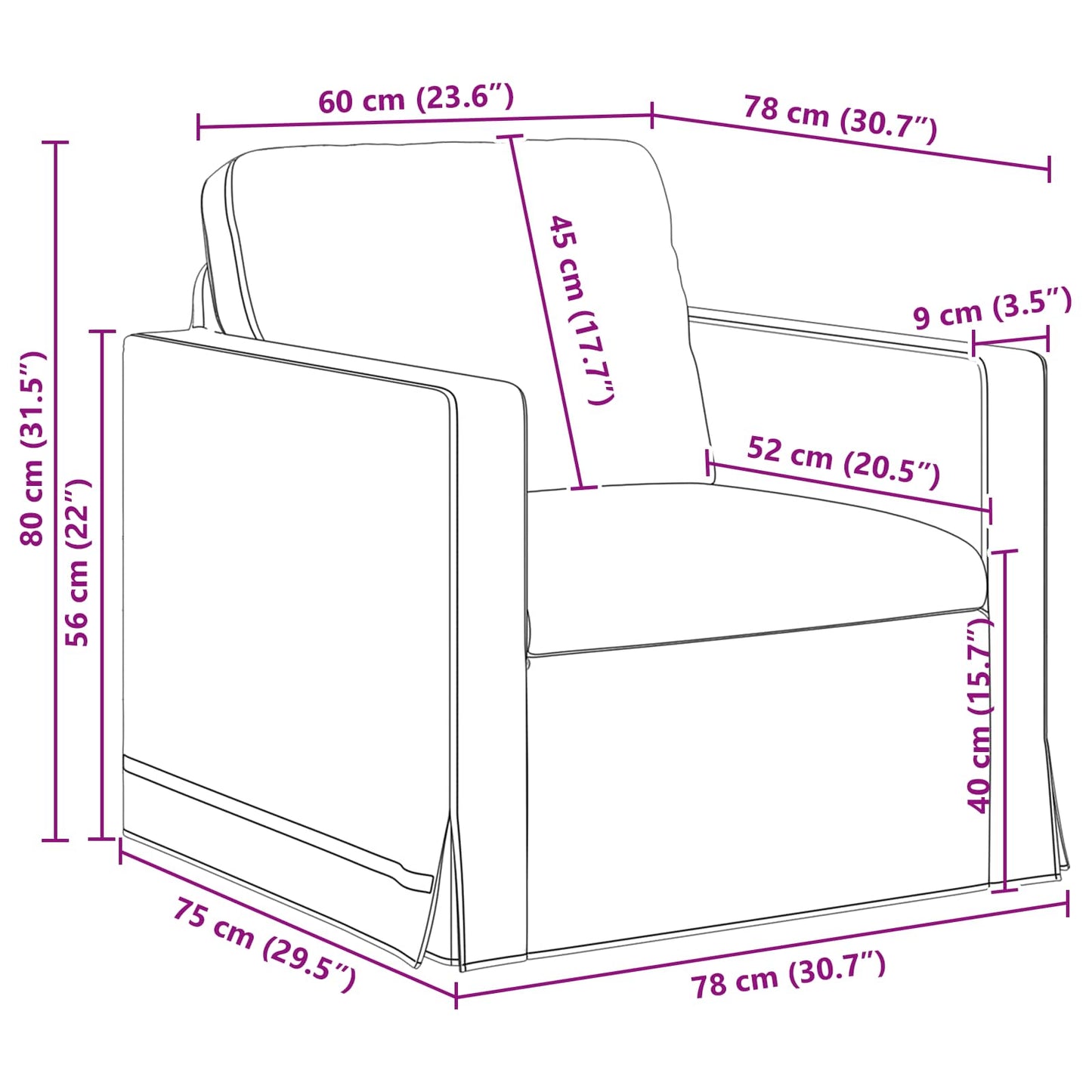 Divano Grigio chiaro 78 x 78 x 80 cm Velluto | homemem39