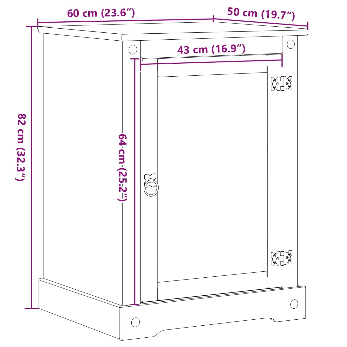 Mobile HiFi Bianco 60 x 50 x 82 cm Pino massello | homemem39