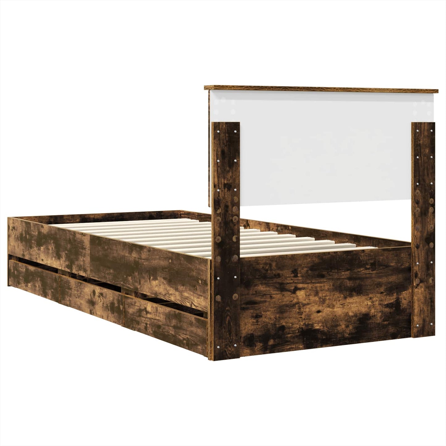 Struttura del letto con cassetto Rovere fumé 75 x 190 cm