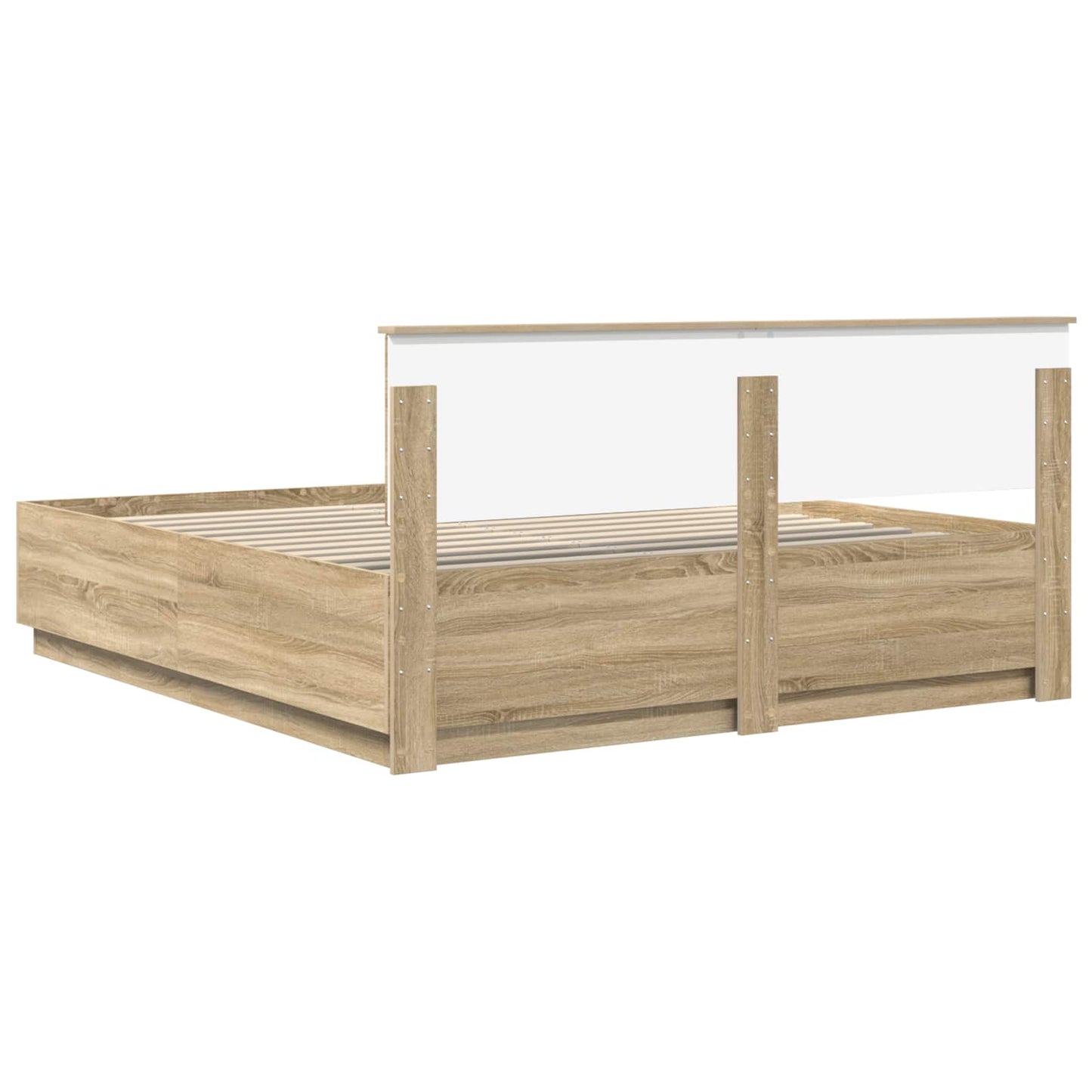 Struttura del letto con testiera Rovere Sonoma 200 x 200 cm