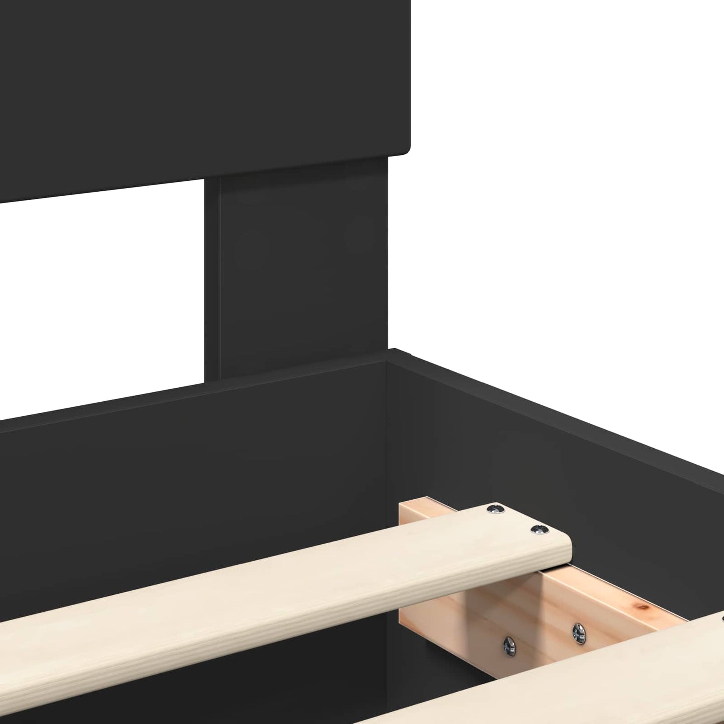 Struttura del letto Nero 100 x 200 cm Legno ingegnerizzato | homemem39