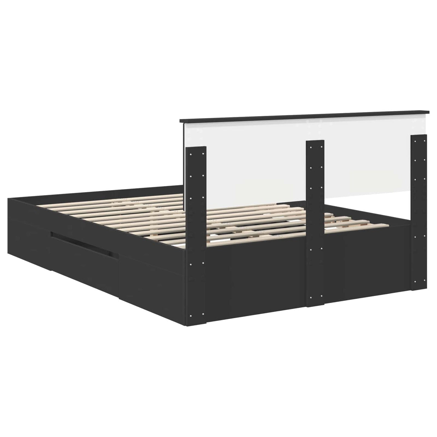 Struttura del letto Nero 150 x 200 cm Legno multistrato | homemem39