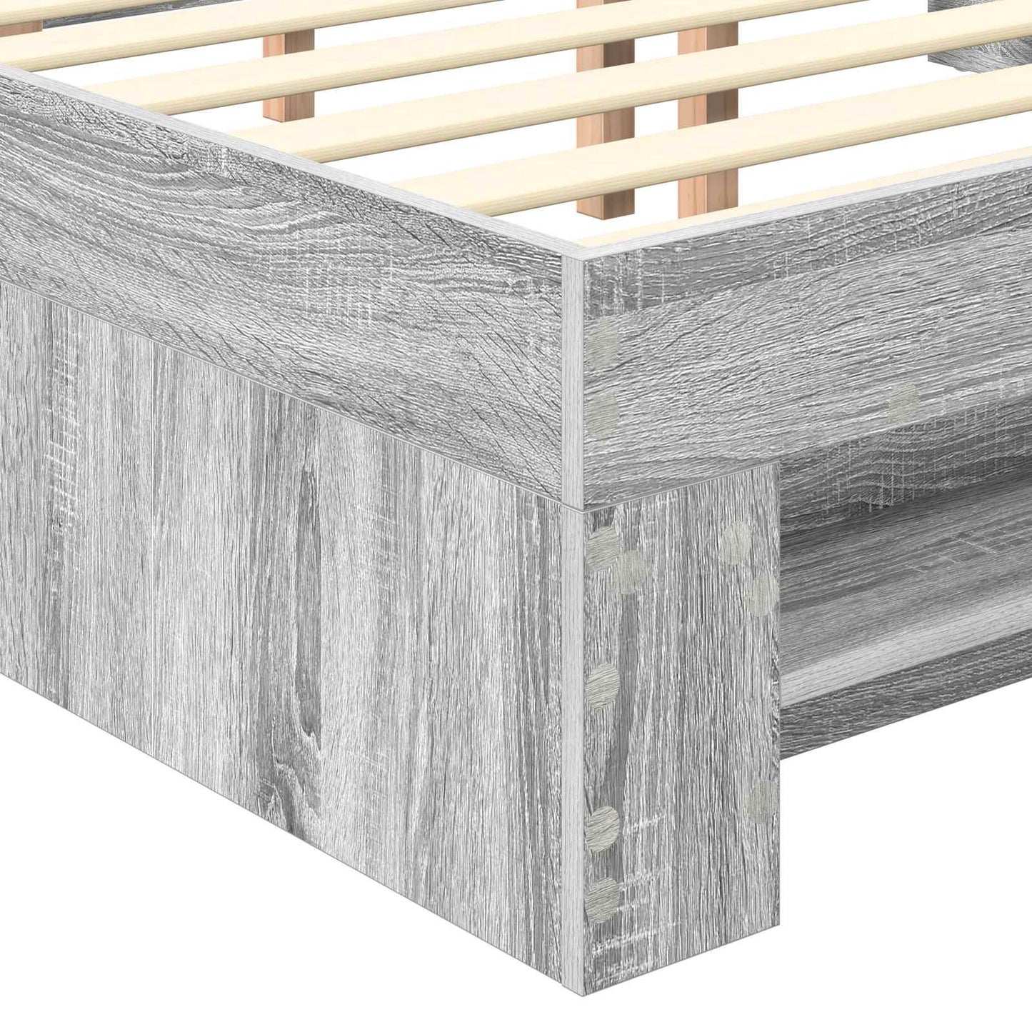 Struttura del letto con testiera Grigio Sonoma 120 x 200 cm