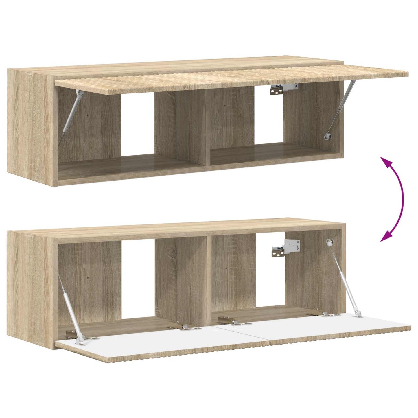 Set di Mobiletto da TV a Parete 4 pcs Rovere Sonoma