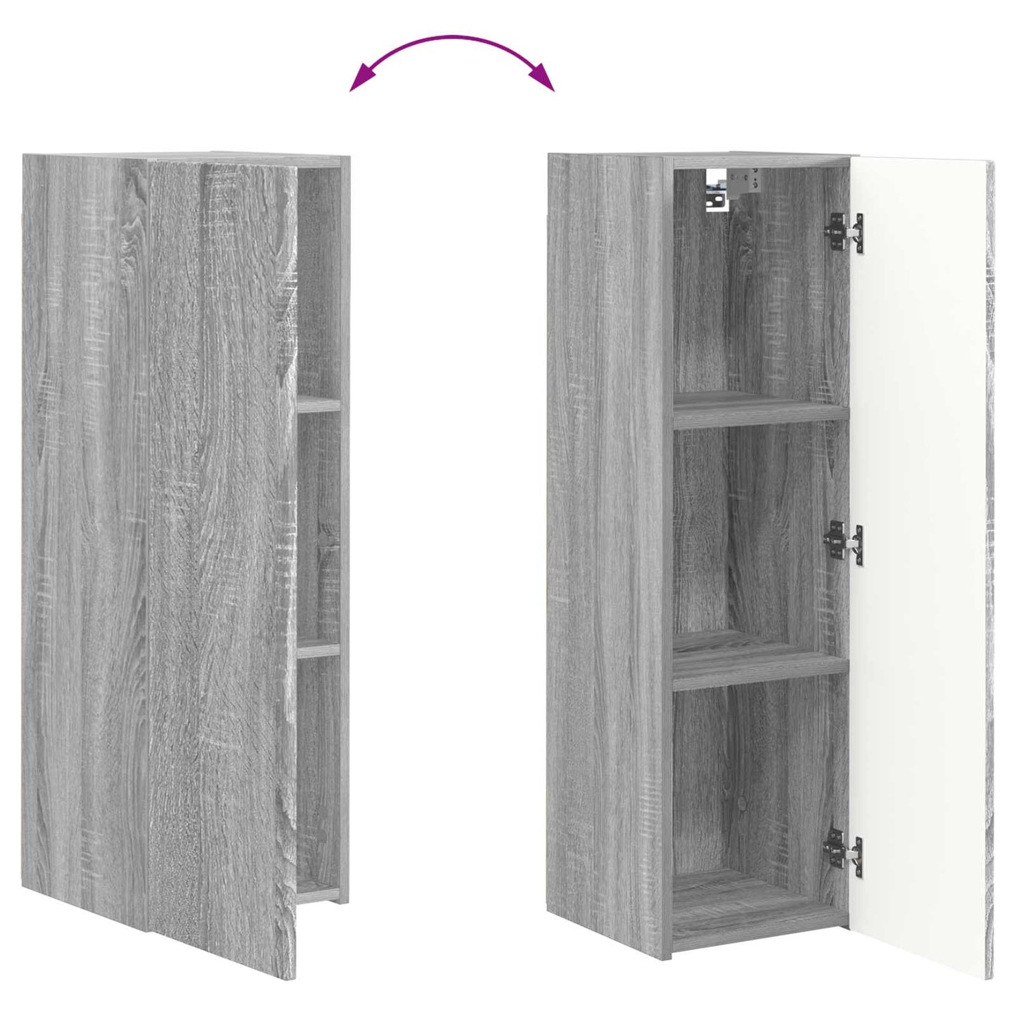 Set di Mobiletto da TV a Parete 4 pcs Grigio Sonoma