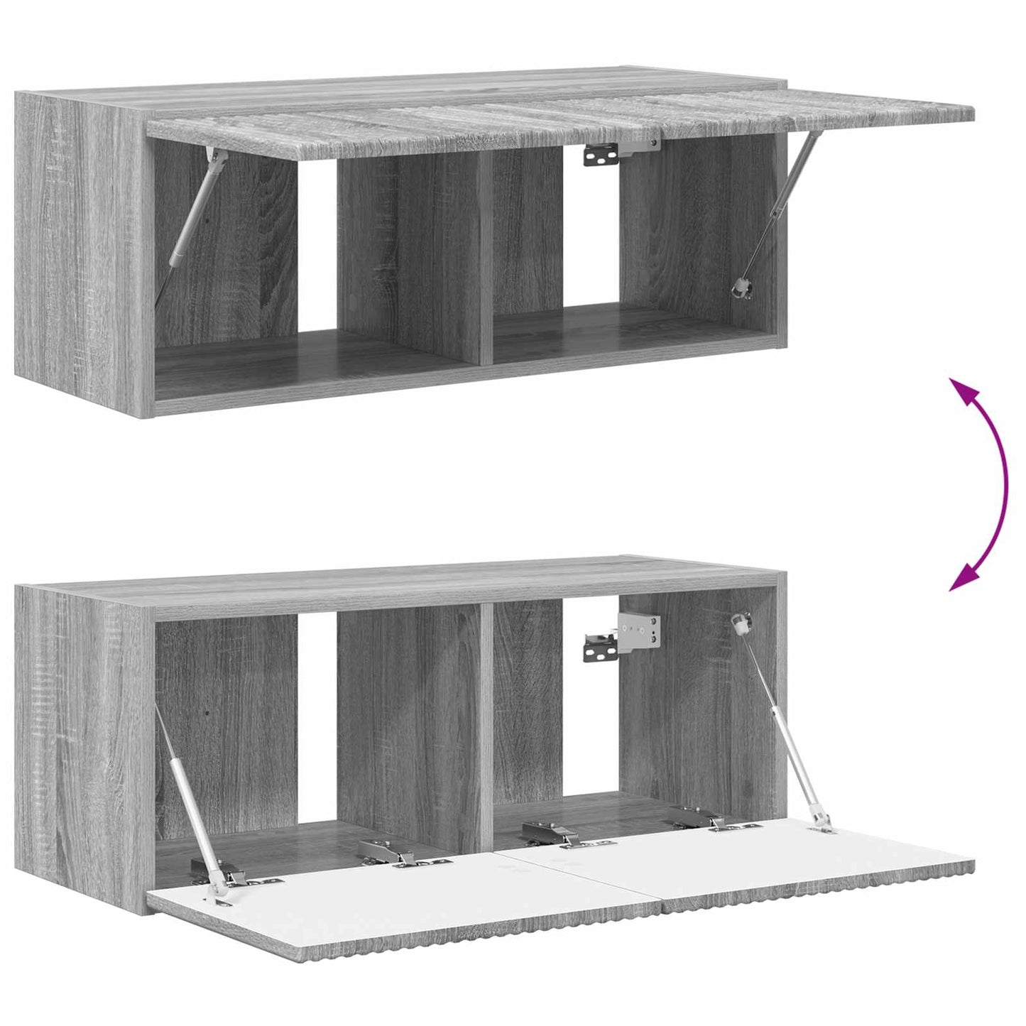 Set di Mobiletto da TV a Parete 4 pcs Grigio Sonoma