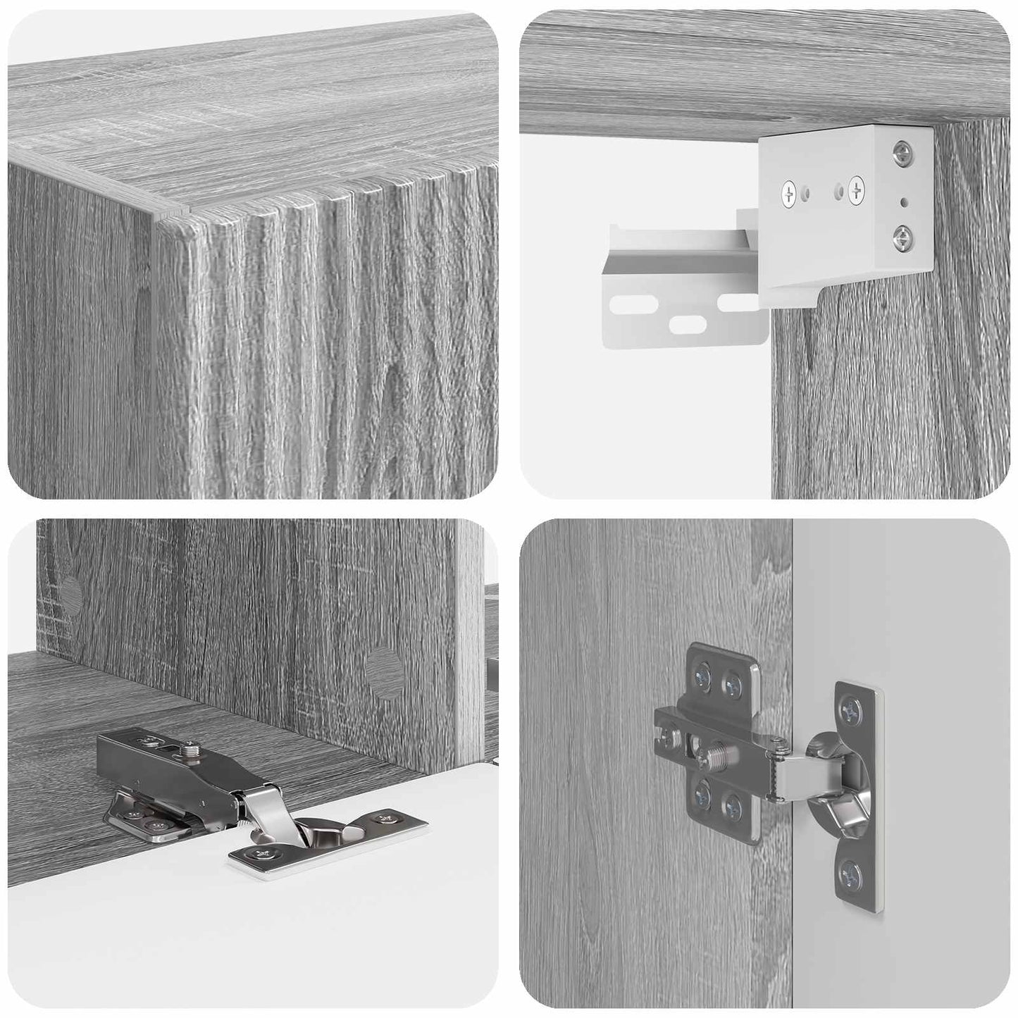 Set di Mobiletto da TV a Parete 6 pcs Grigio Sonoma