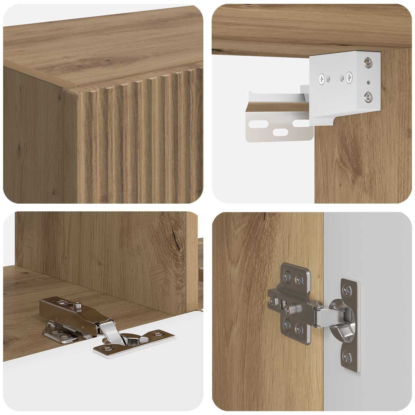Set di Mobiletto da TV a Parete 6 pcs Rovere artigianale