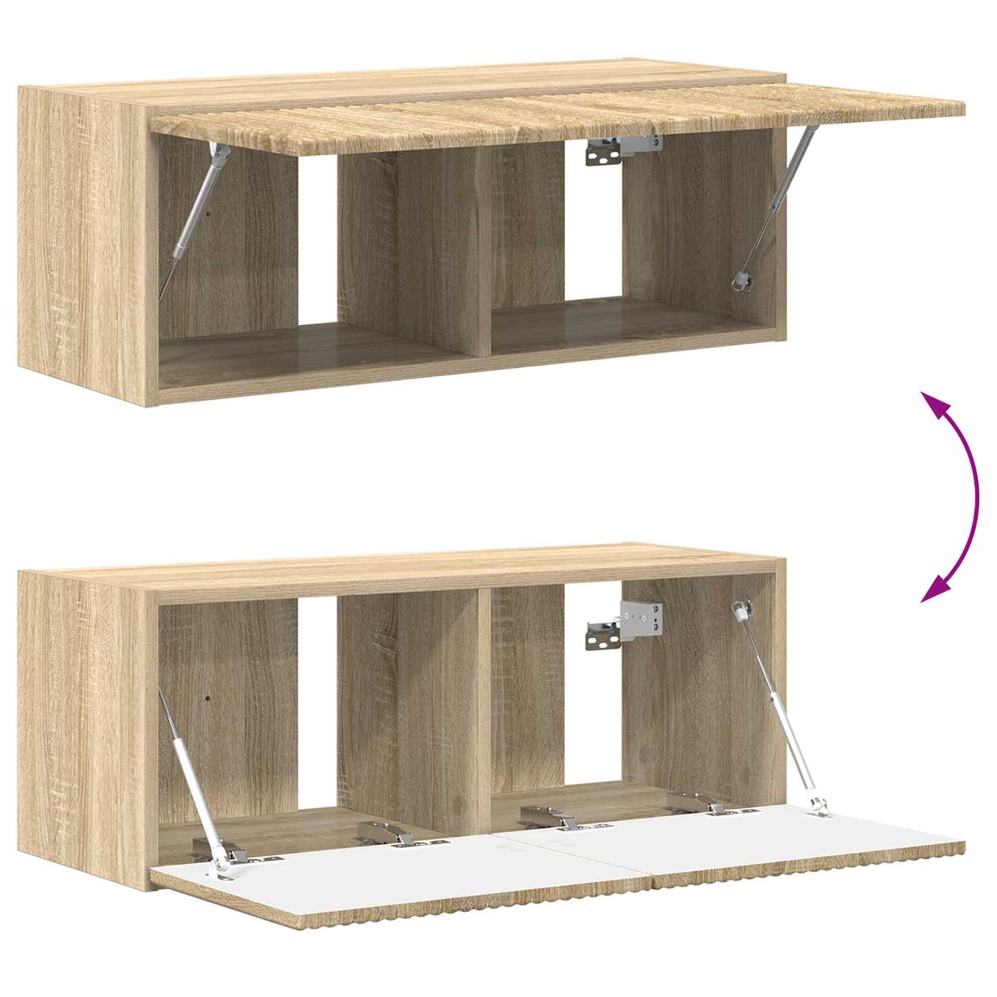 Set mobile TV 2 pcs Rovere Sonoma Legno ingegnerizzato