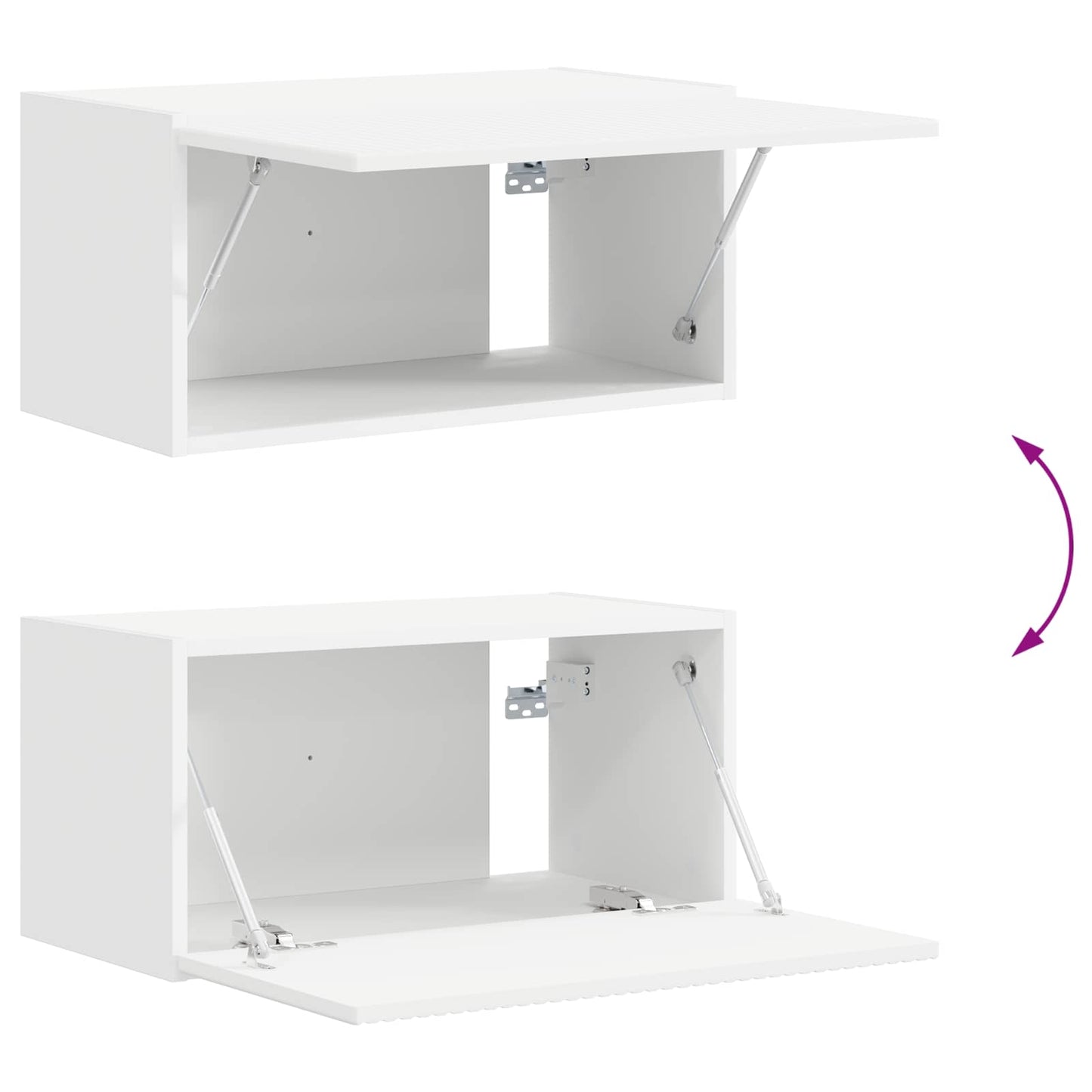 Set mobile TV 2 pcs Bianco Legno ingegnerizzato