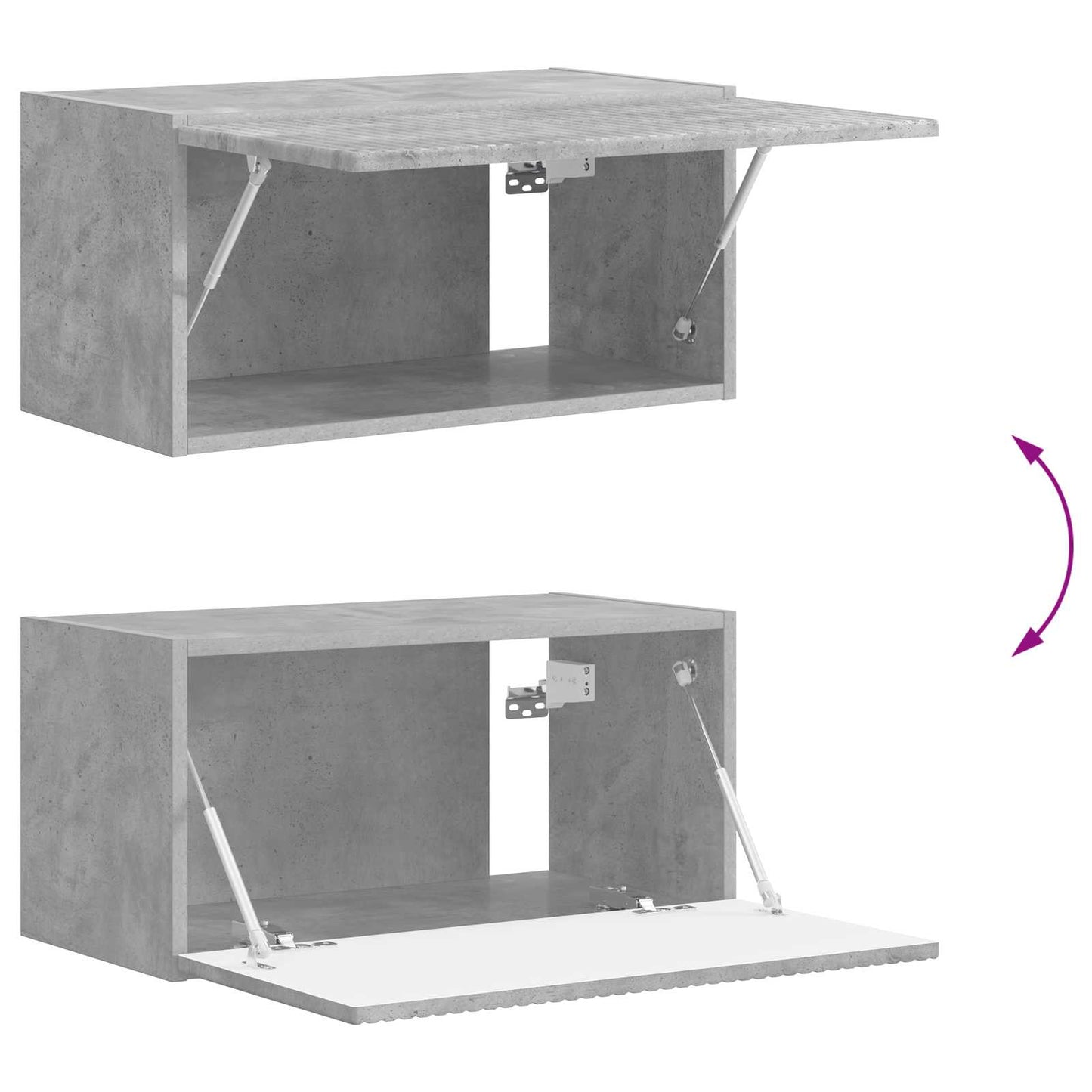 Set mobile TV 2 pcs Grigio cemento Legno multistrato