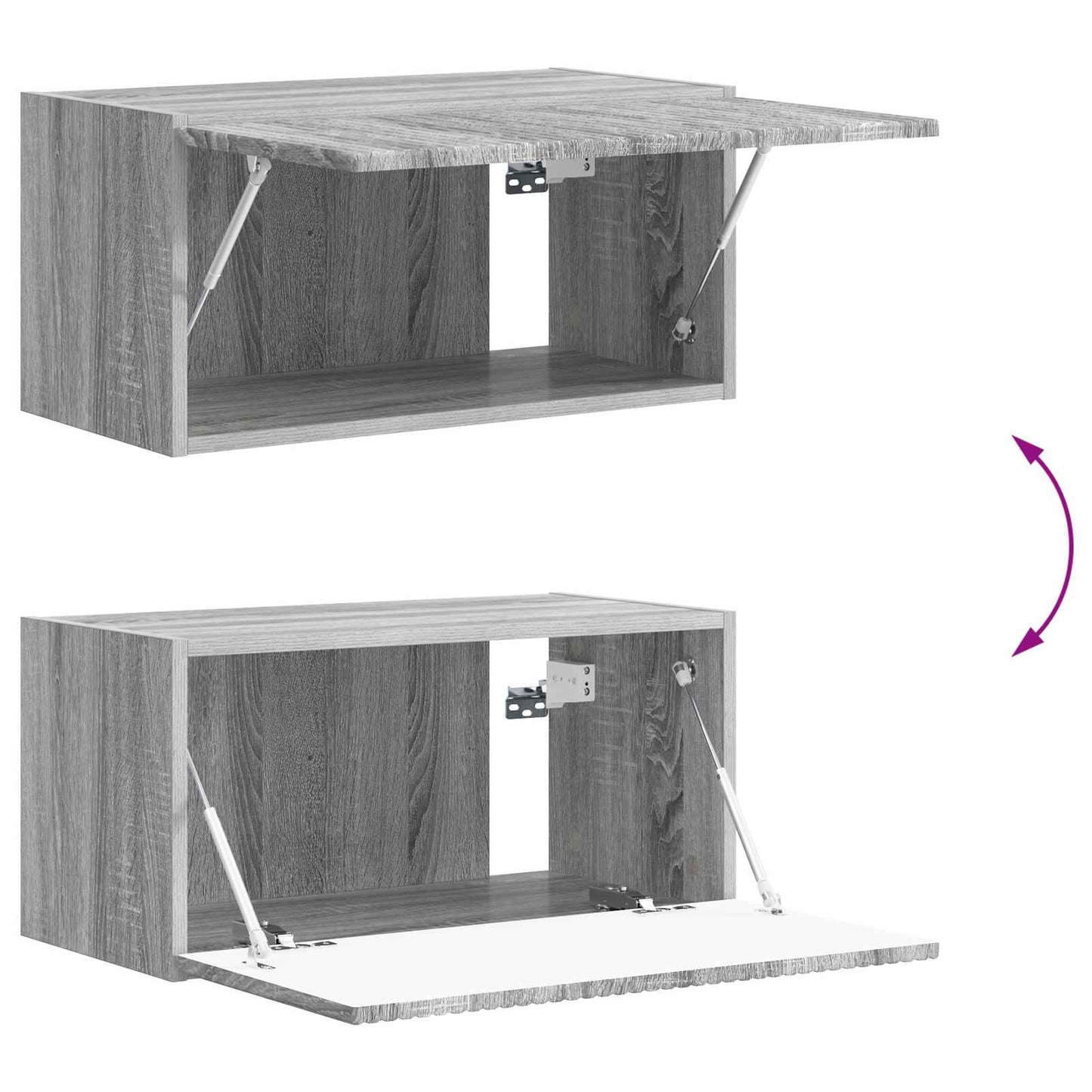 Set mobile TV 2 pcs Grigio Sonoma Legno multistrato | homemem39