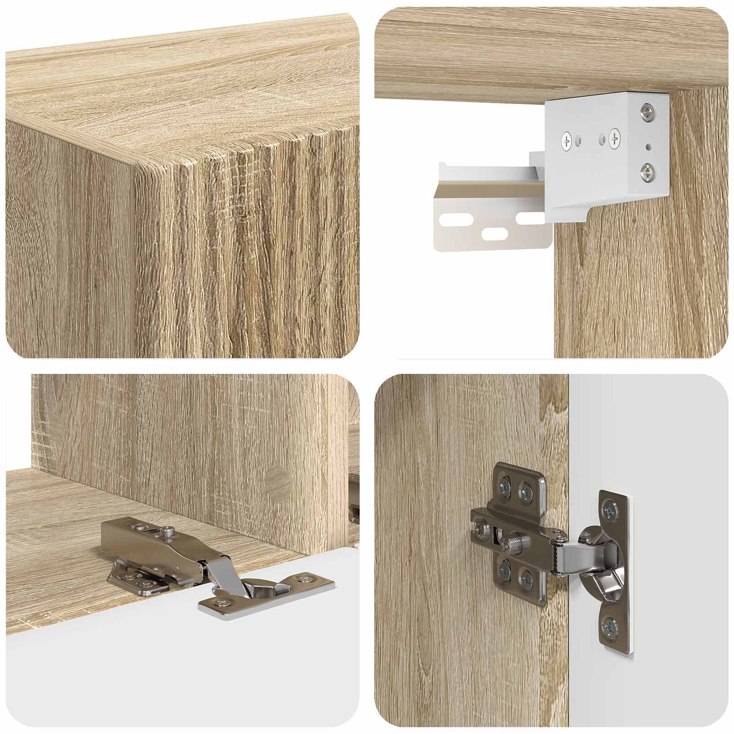 Set mobile TV 3 pcs Rovere Sonoma Legno multistrato | homemem39