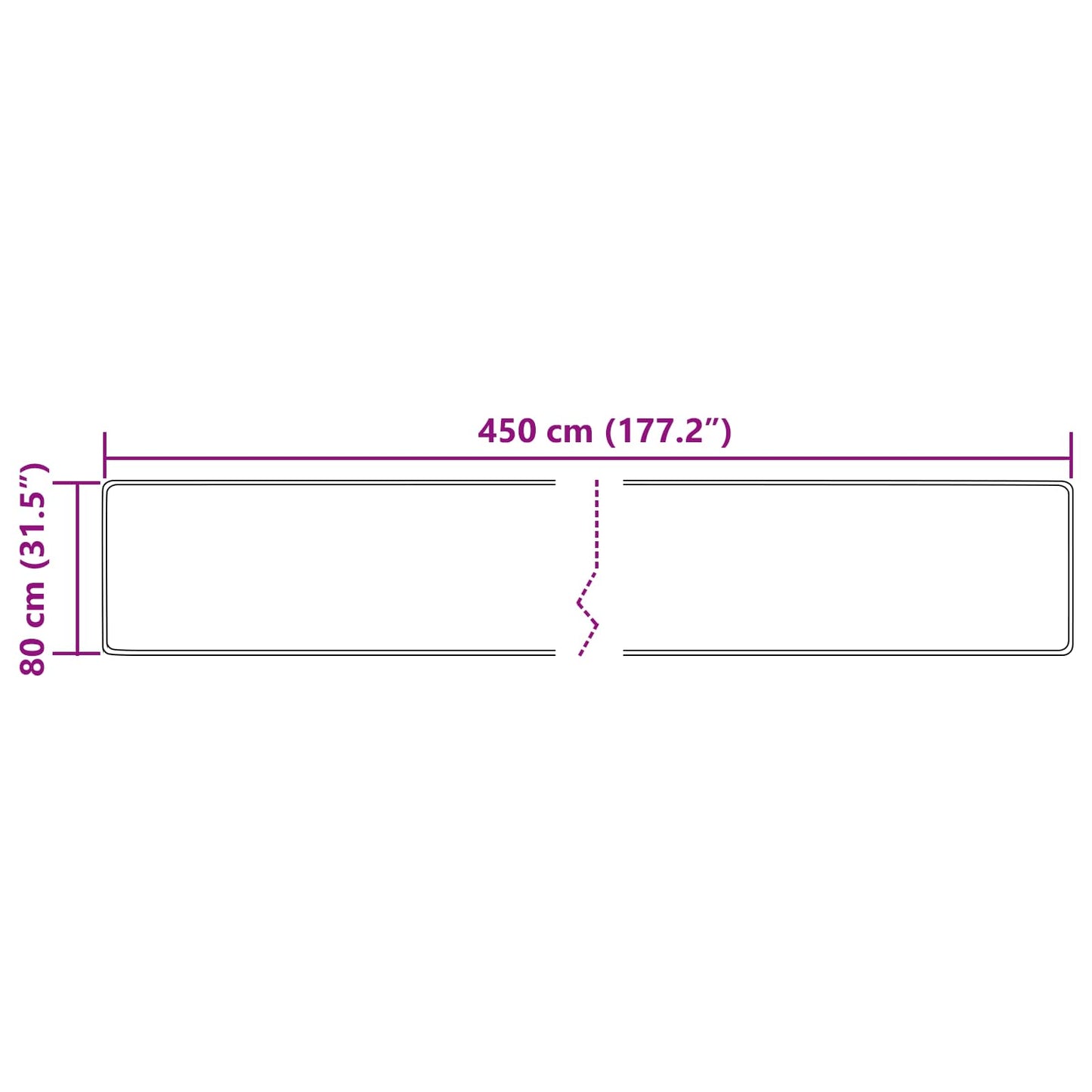 Runner Tappeto MARSA Crema 80 x 450 cm Poliestere e PVC | homemem39
