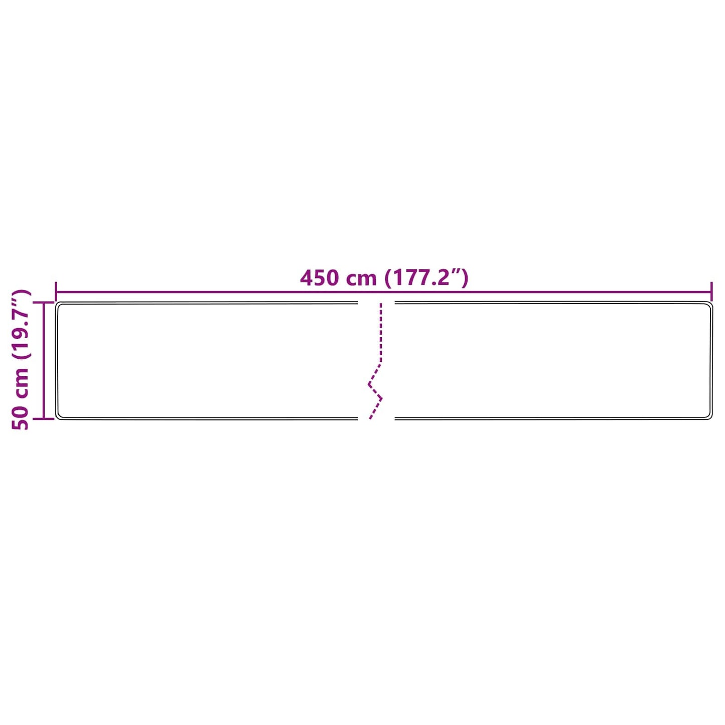 Runner Tappeto MARSA Multicolore 50 x 450 cm Poliestere e PVC