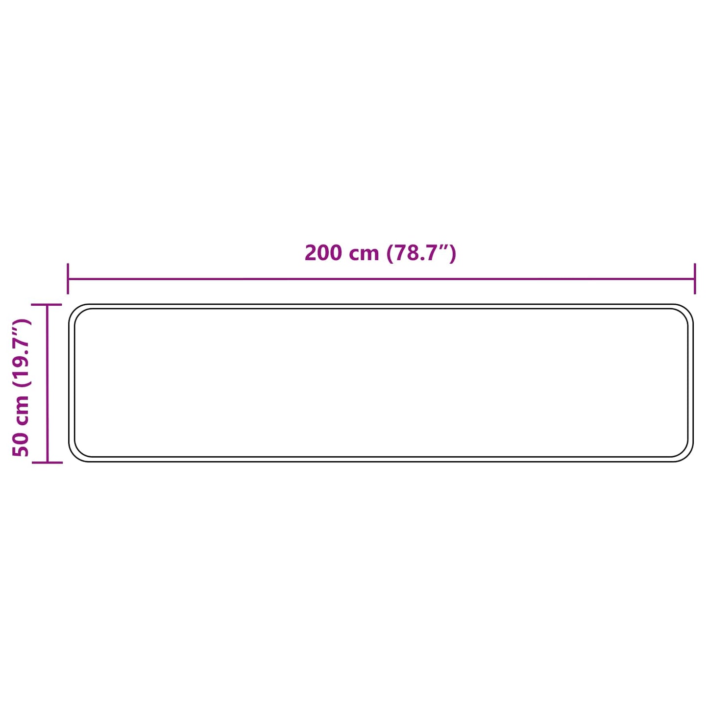Runner Tappeto MARSA Nero 50 x 200 cm Poliestere e PVC | homemem39