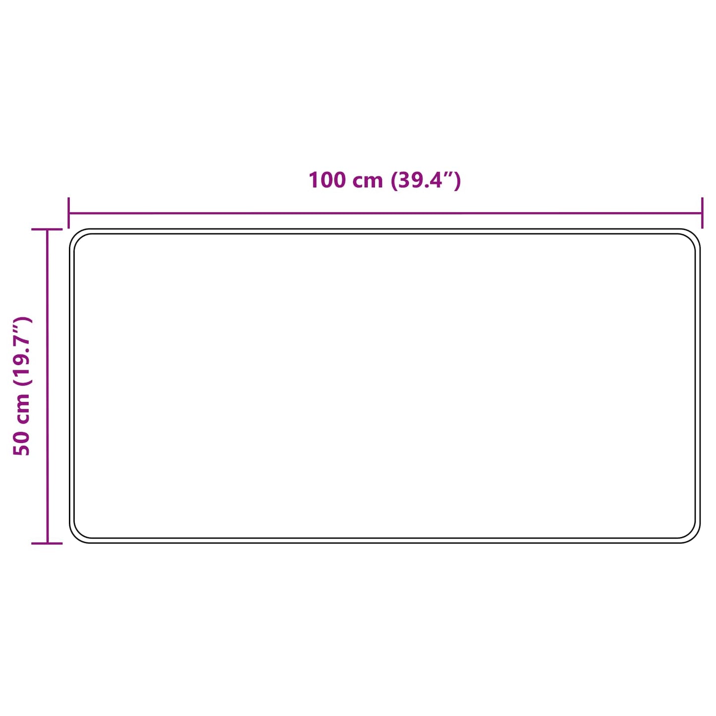 Runner Tappeto MARSA Nero 50 x 100 cm Poliestere e PVC | homemem39