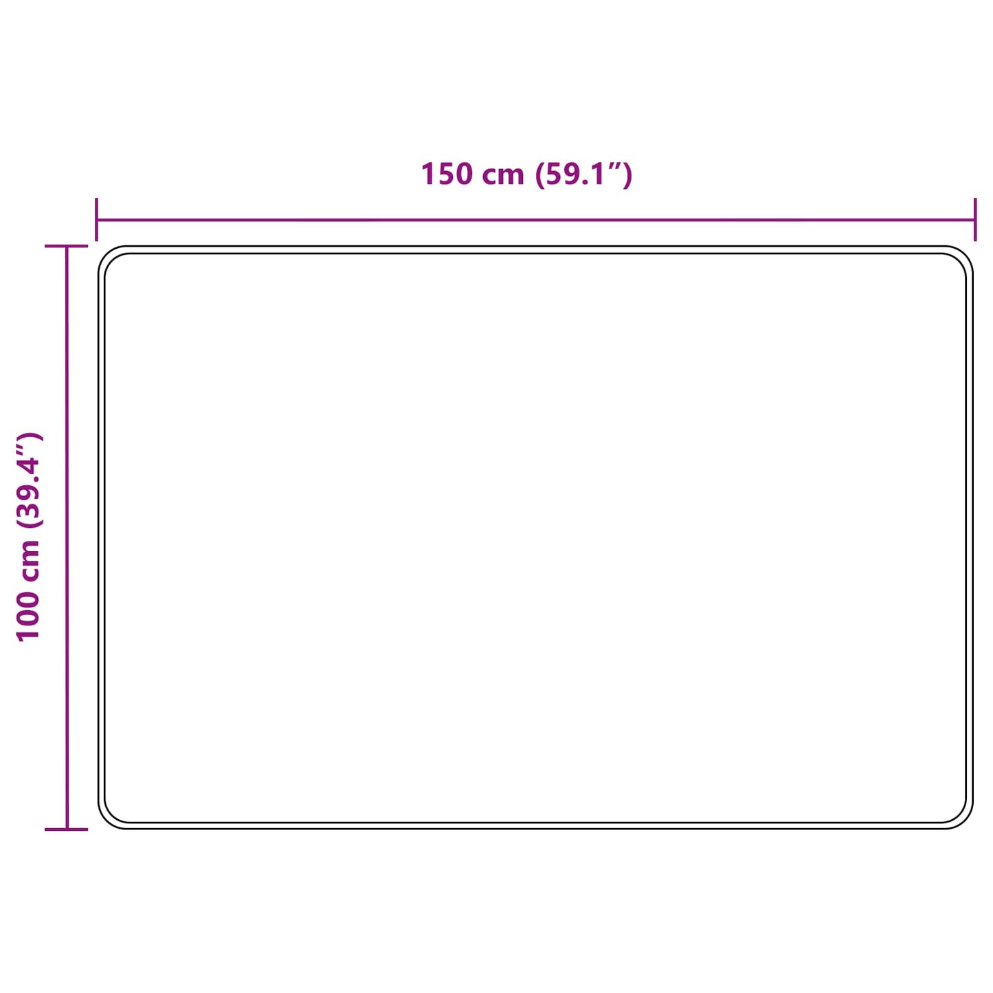 Runner Tappeto MARSA Nero 100 x 150 cm Poliestere e PVC | homemem39