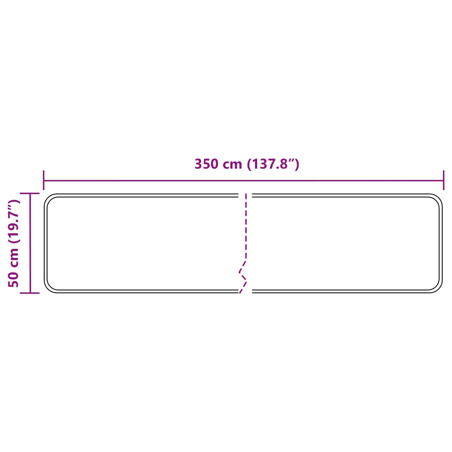 Runner Tappeto MARSA Grigio 50 x 350 cm Poliestere e PVC | homemem39