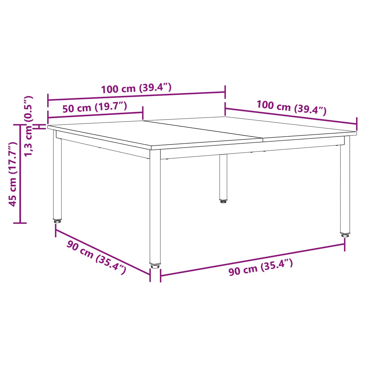 Tavolino da salotto Grigio Sonoma 100 x 100 x 45 cm