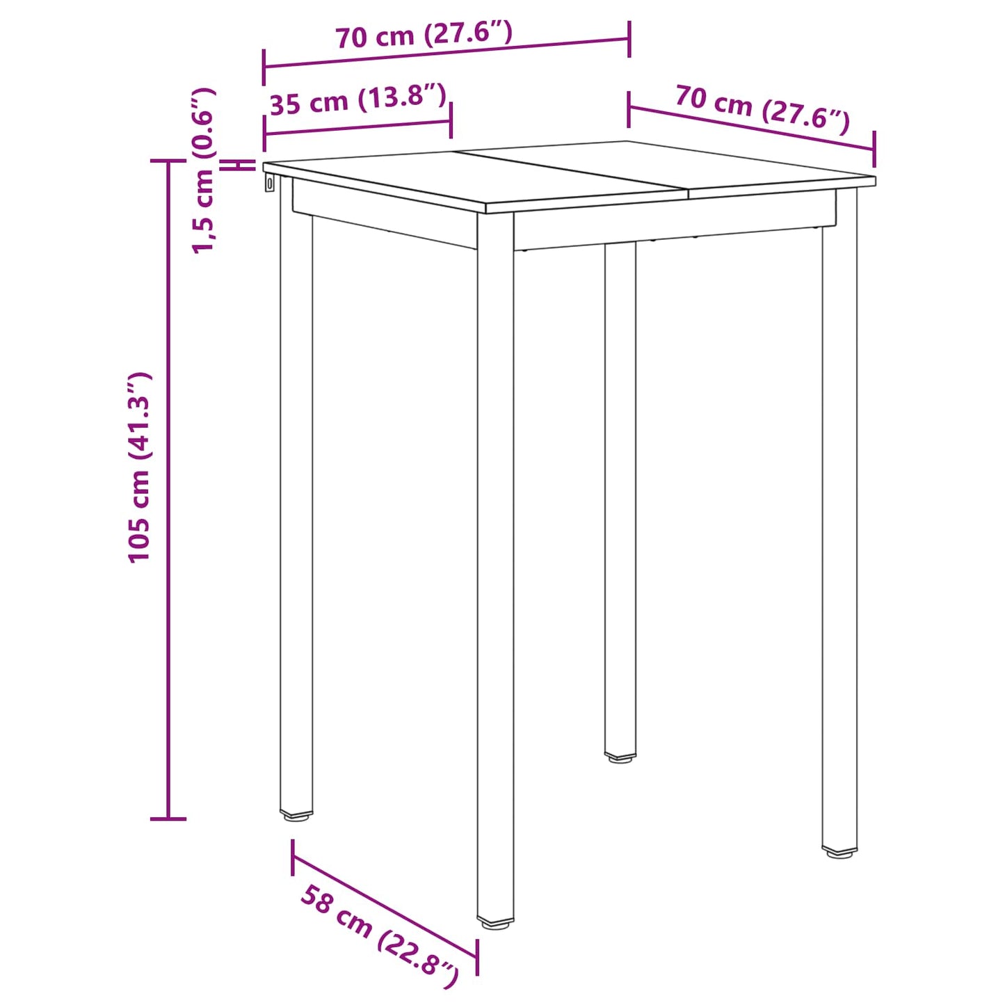 Tavolo Bar a Pianta Legno multistrato | homemem39