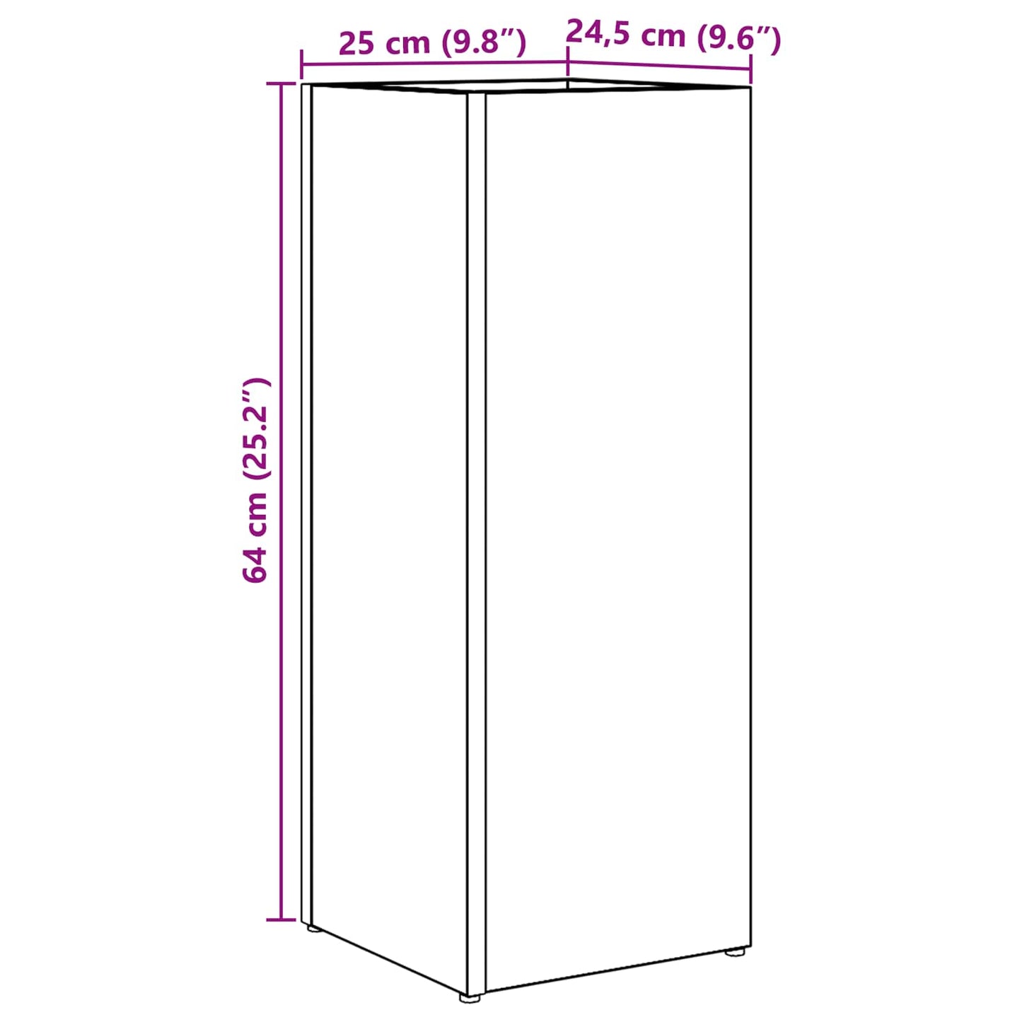 Supporto per Ombrellone Rovere Nero 25 x 24,5 x 64 cm