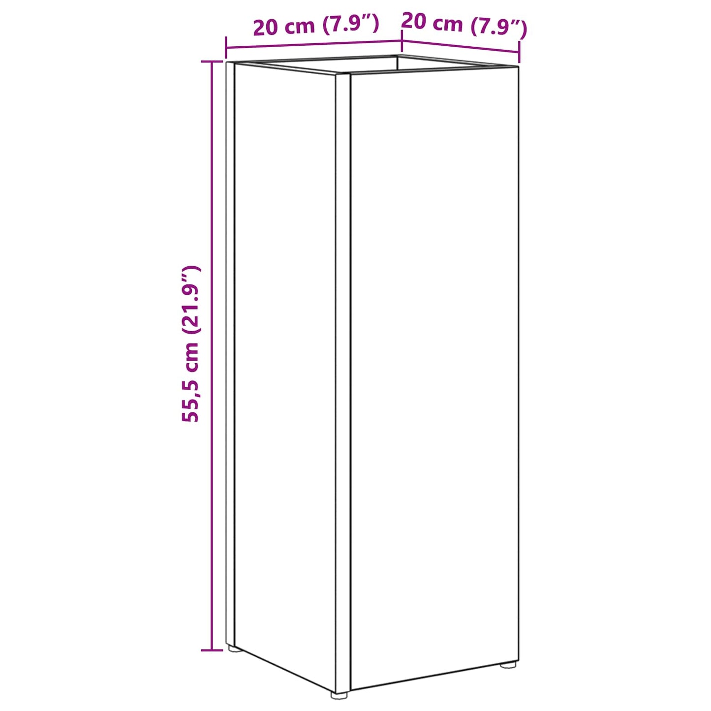 Supporto per Ombrellone Grigio Sonoma 20 x 20 x 55,5 cm