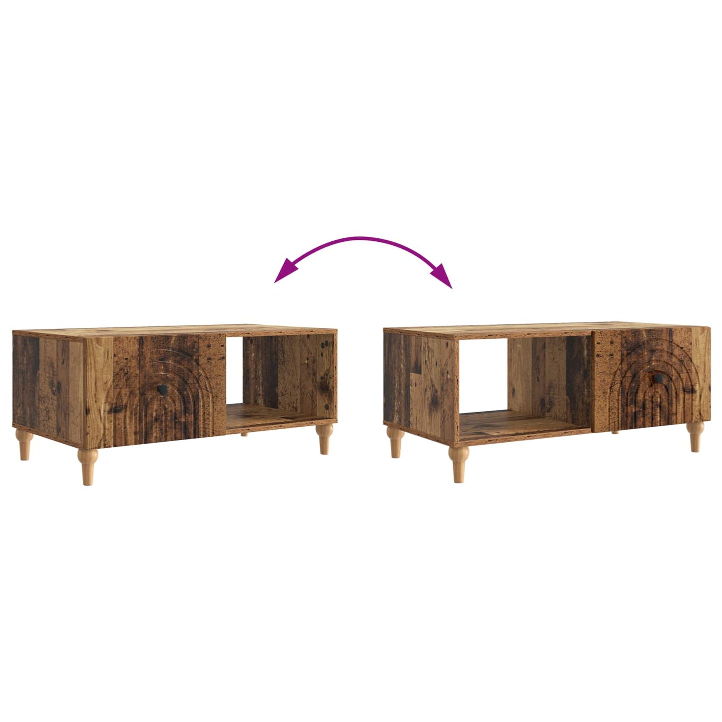 Tavolino da salotto Legno antico 90 x 50 x 40 cm