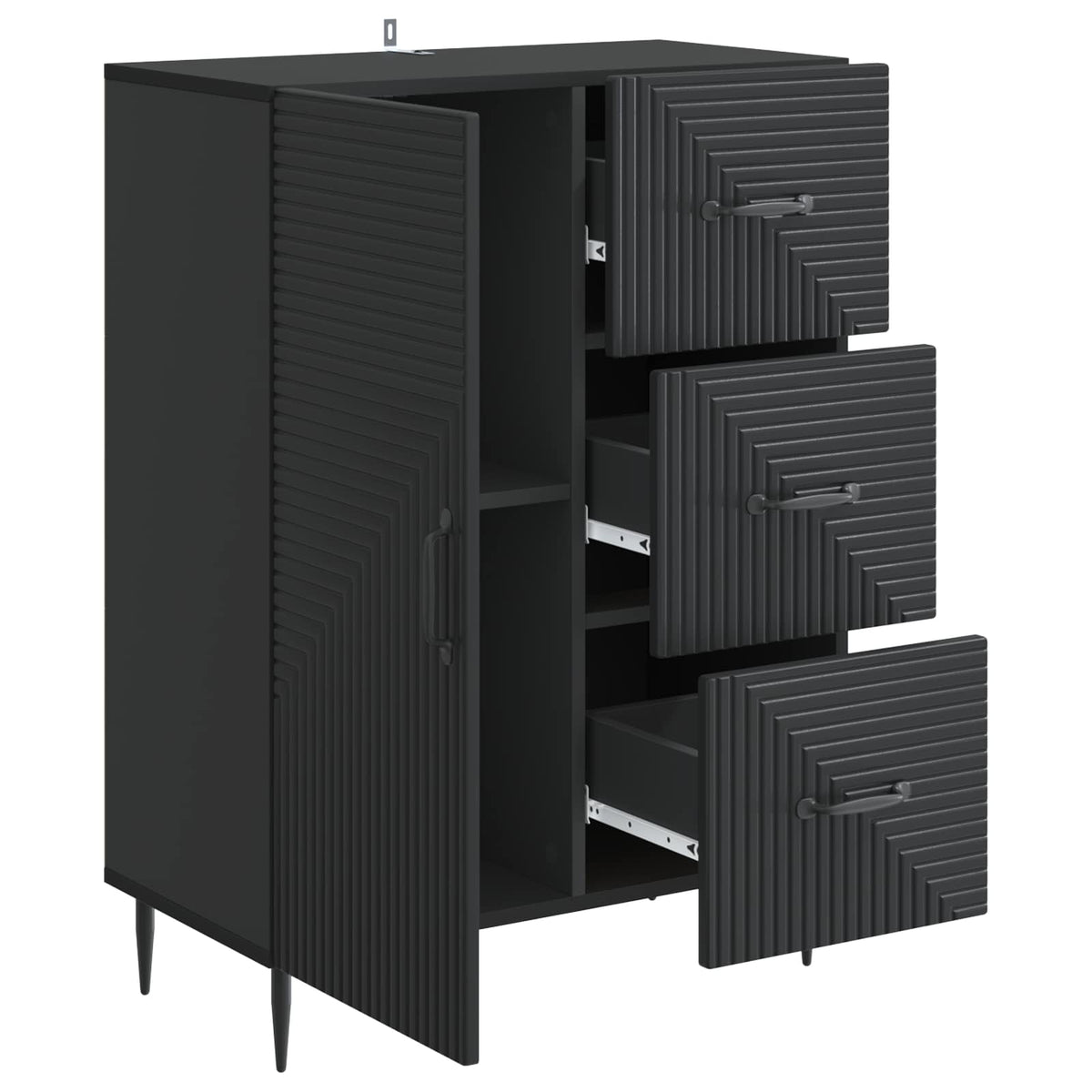 Credenza Nero 66 x 34,5 x 89,5 cm Legno ingegnerizzato | homemem39