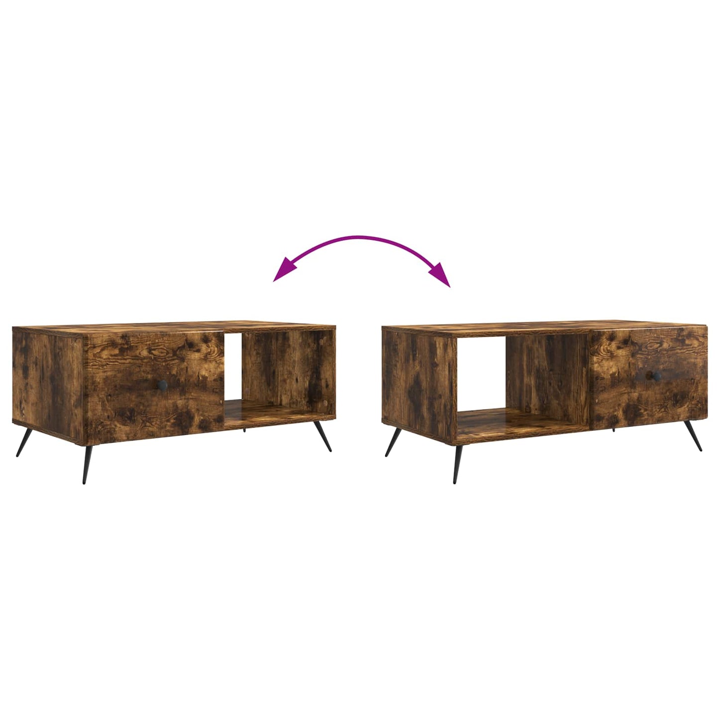 Tavolino da salotto Rovere Fumo 90 x 50 x 40 cm