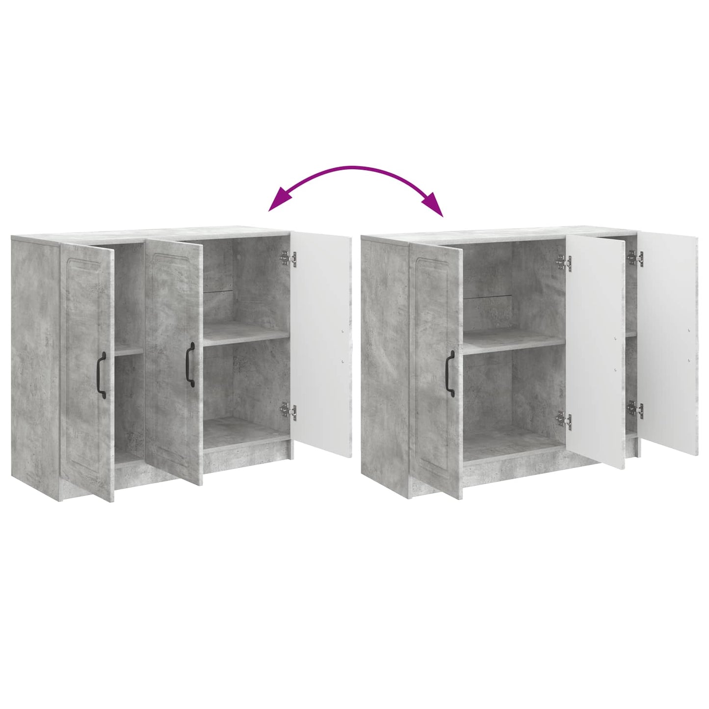 Credenza Grigio Cemento 89 x 34,5 x 77 cm Legno ingegnerizzato