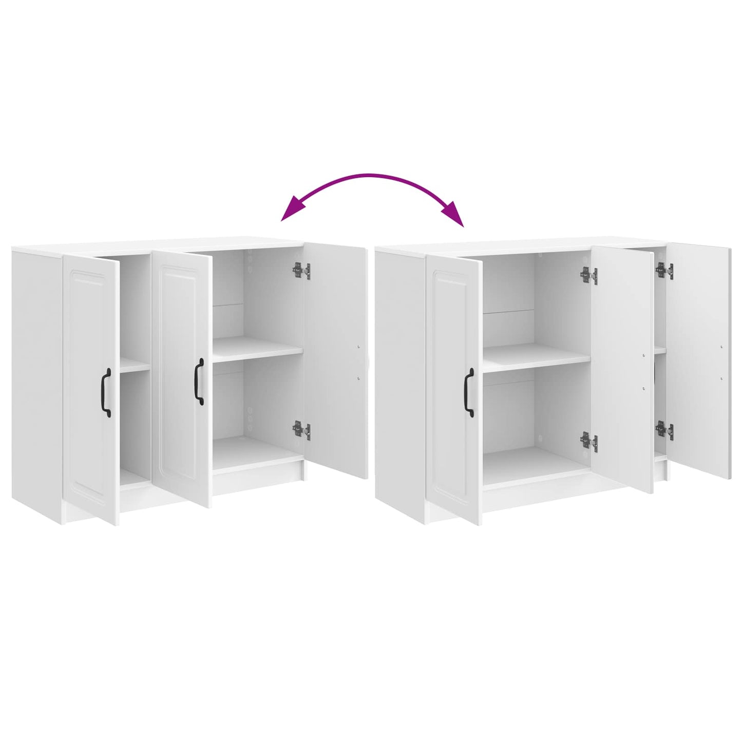 Credenza Bianco Lucido 89 x 34,5 x 77 cm Legno ingegnerizzato