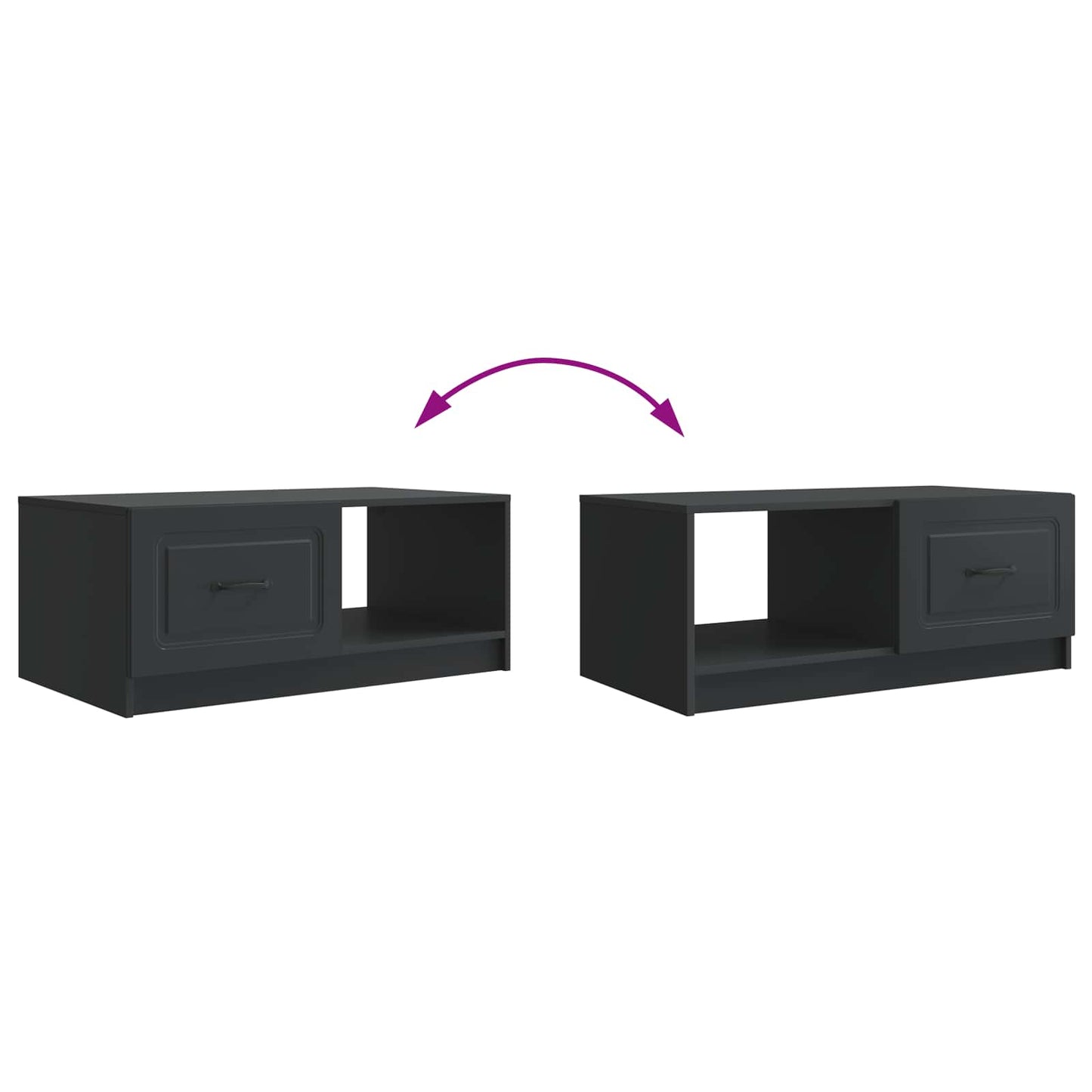 Tavolino da salotto Nero 90 x 50 x 37 cm Legno ingegnerizzato