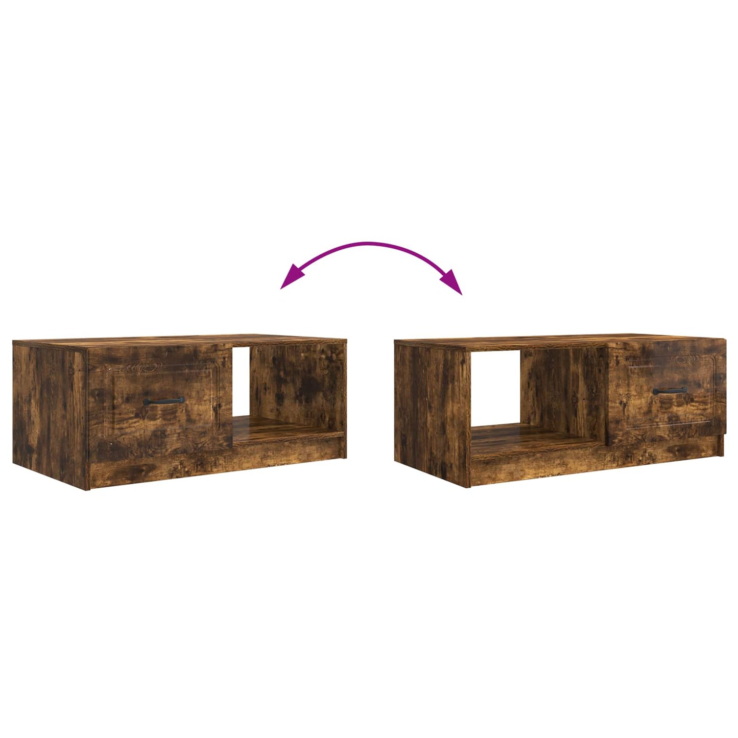 Tavolino da salotto Rovere Fumo 90 x 50 x 37 cm