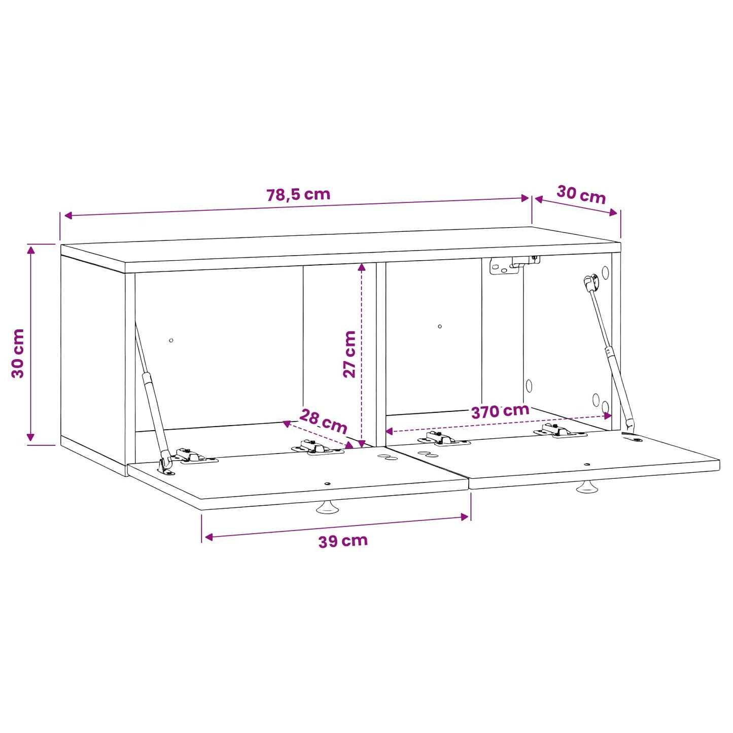 Mobile Porta TV da Muro Grigio Cemento 78,5 x 31 x 30 cm