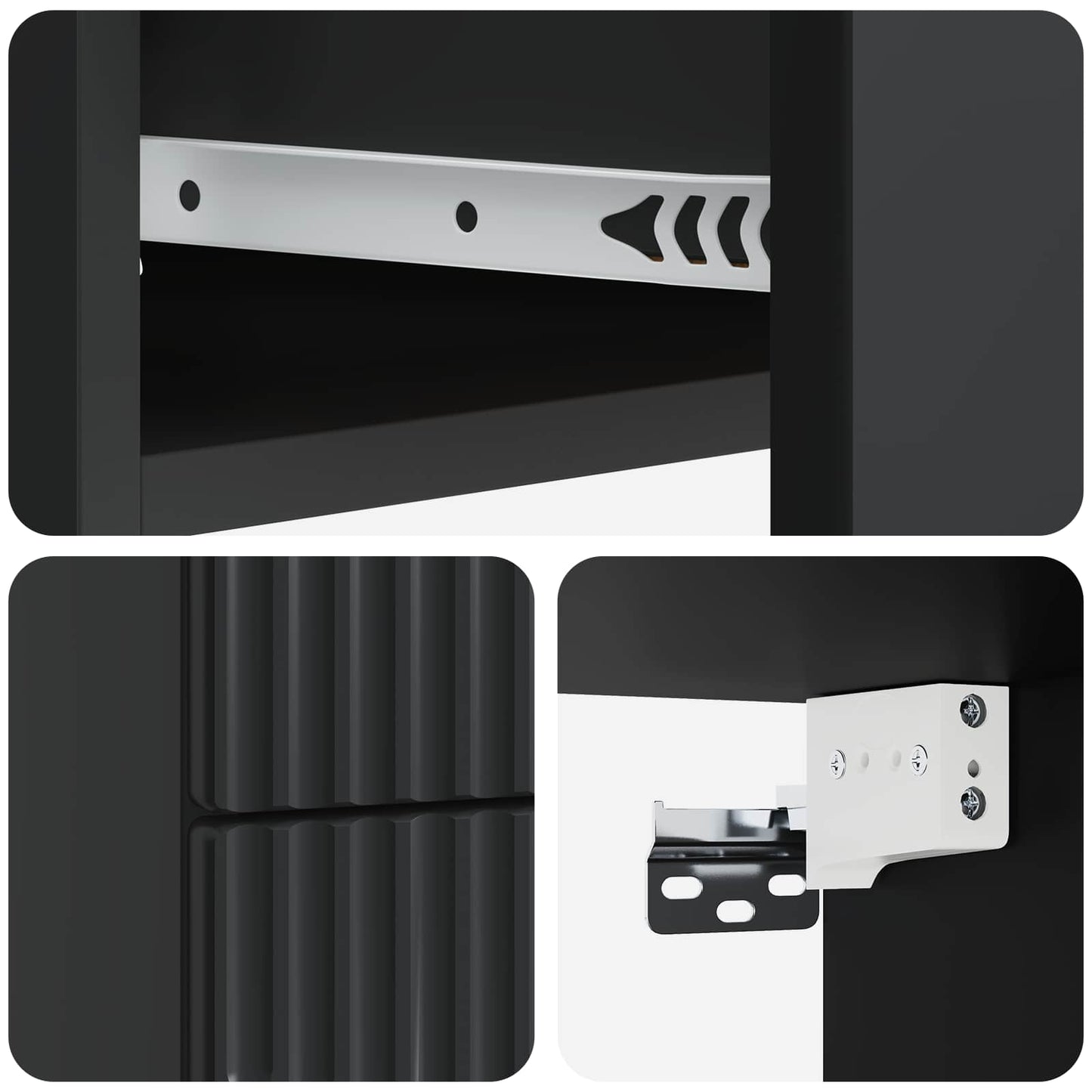 Mobiletto da notte a muro 2 pcs Nero 34,5 x 33 x 40 cm | homemem39