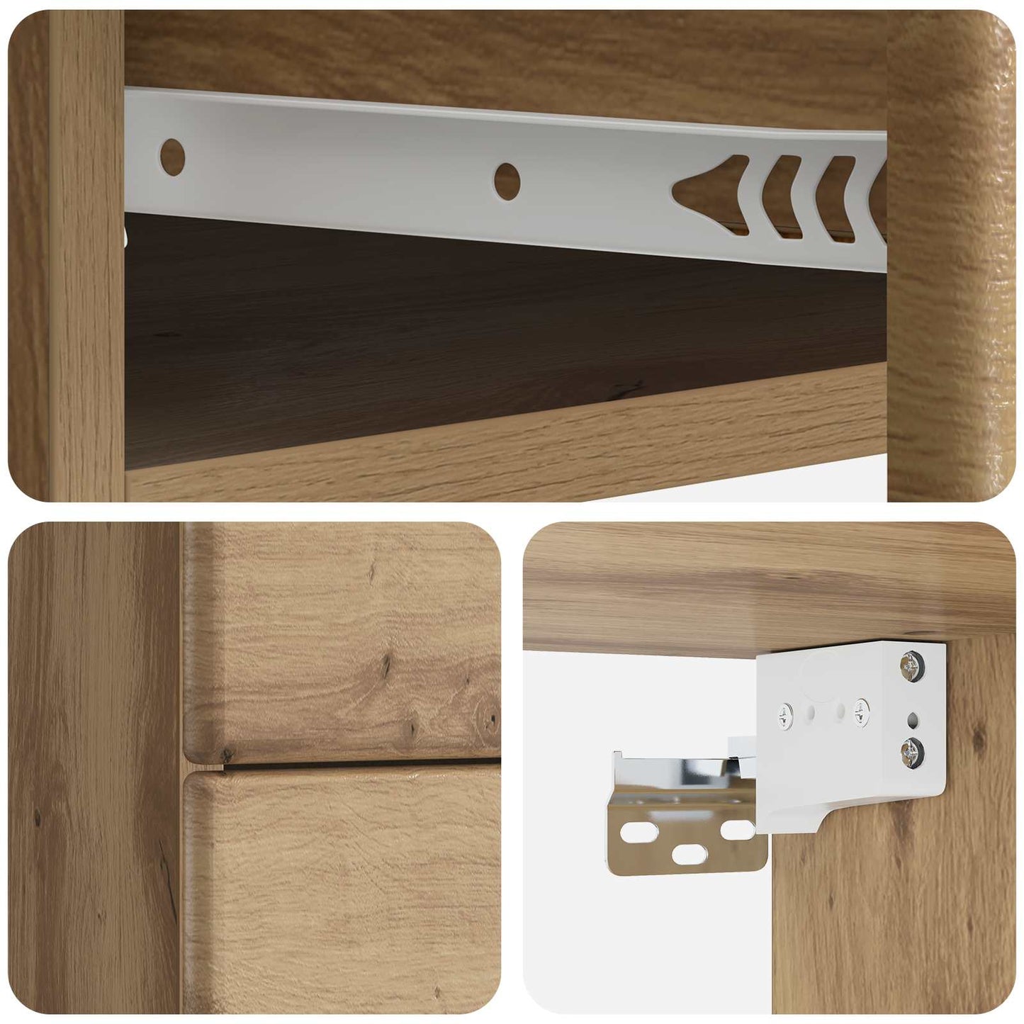 Mobiletto da notte a muro 2 pz Rovere Artigianale