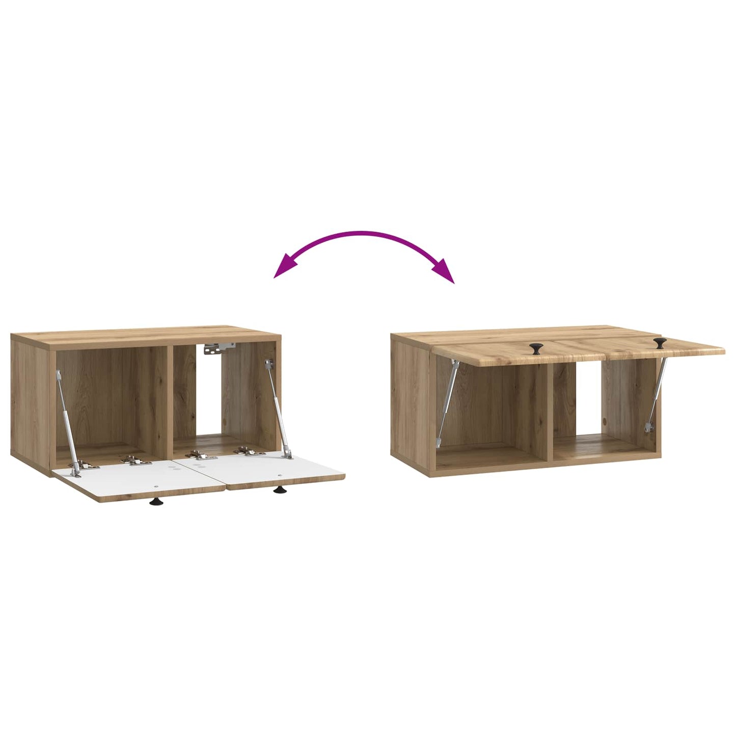 Mobile Porta TV da Muro 59,5 x 31 x 30 cm Rovere Artigianale