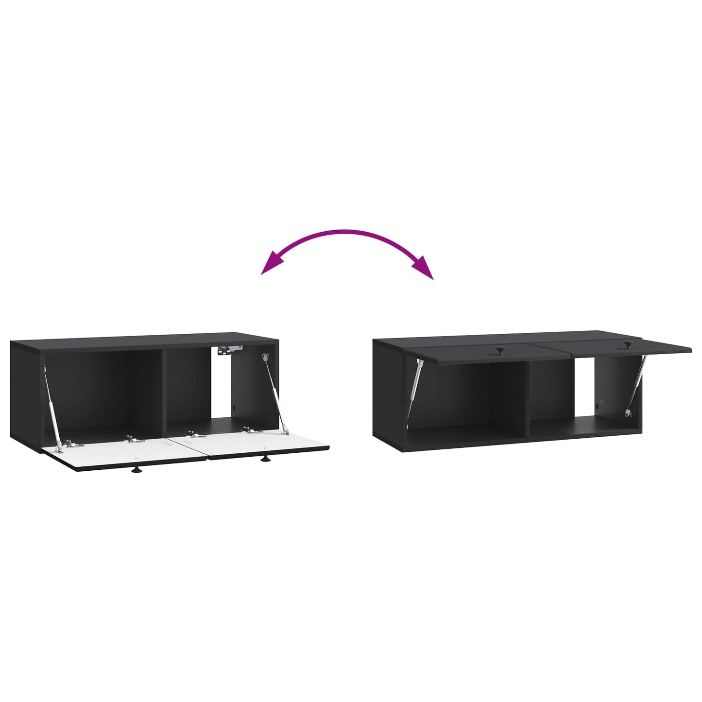 Mobile Porta TV da Muro 78,5 x 31 x 30 cm Nero