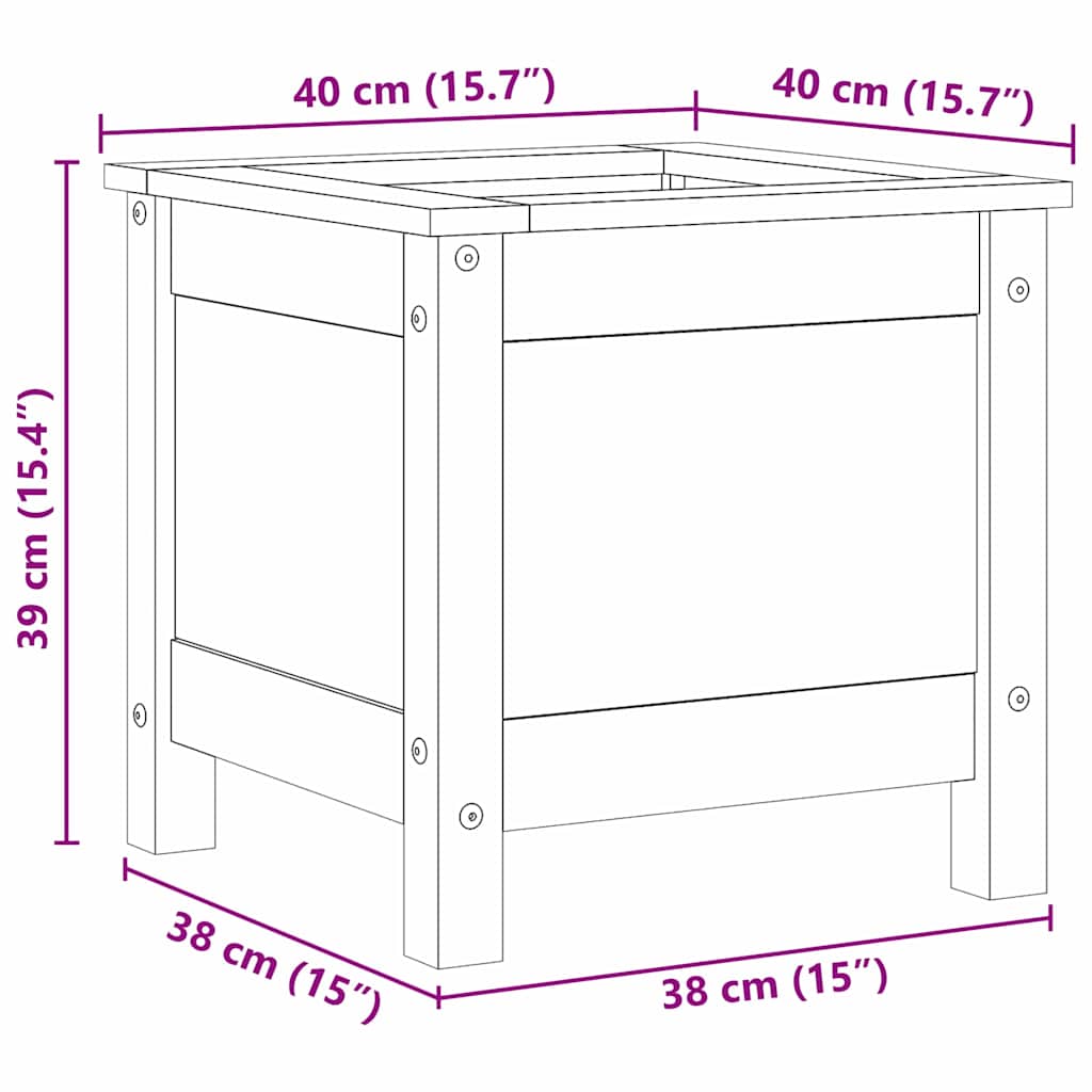 Vaso da giardino Marrone cerato 40 x 40 x 39 cm Pino massello